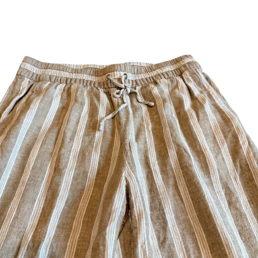 Banana Republic Wide Leg Crop Lien Blend Flowy Beach Vacation Size Small Women's
